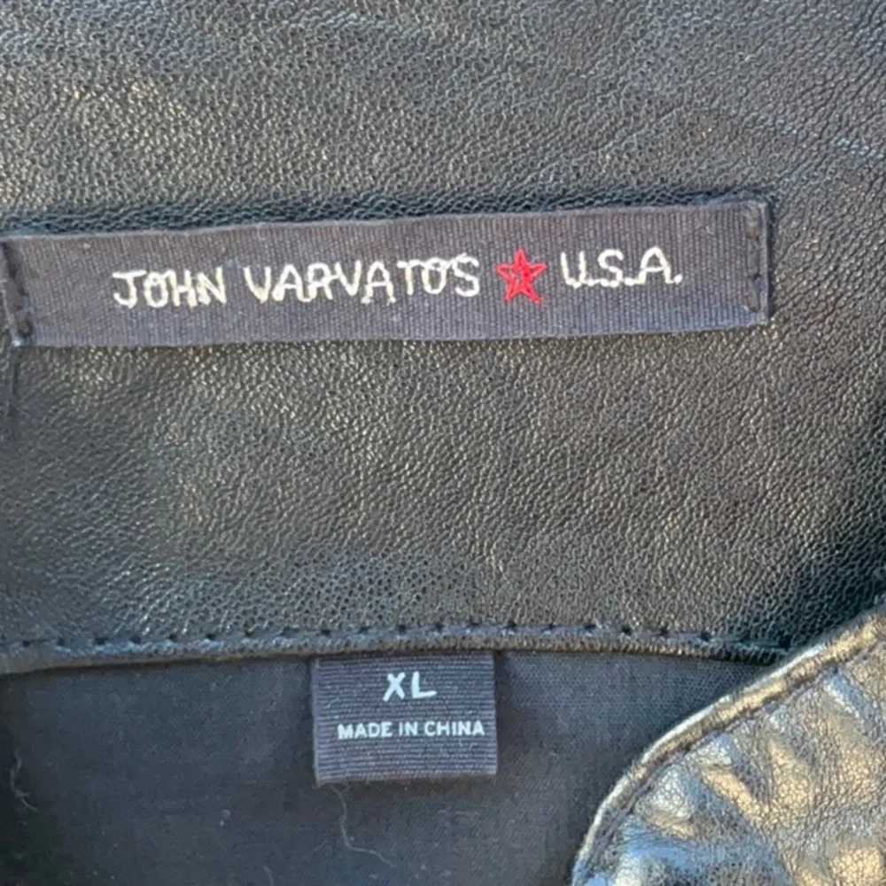 John Varvatos Black Leather Jacket - Picture 2 of 3